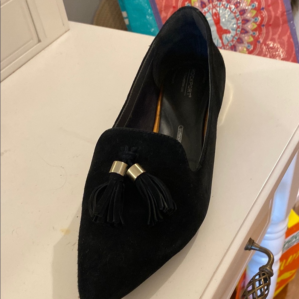 Black Suede Loafers with Tassels